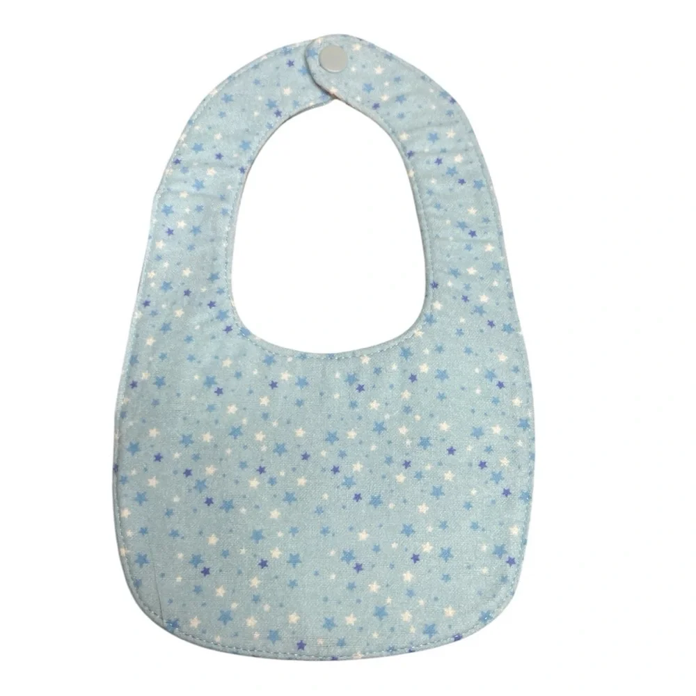 Hand Crafted Baby Bib with snap closure cotton snuggle flannel reversible